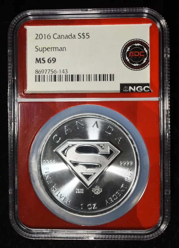 2016 1 OZ SILVER CANADA SUPERMAN NGC MS-69 from auction in Findlay, Ohio — image 19