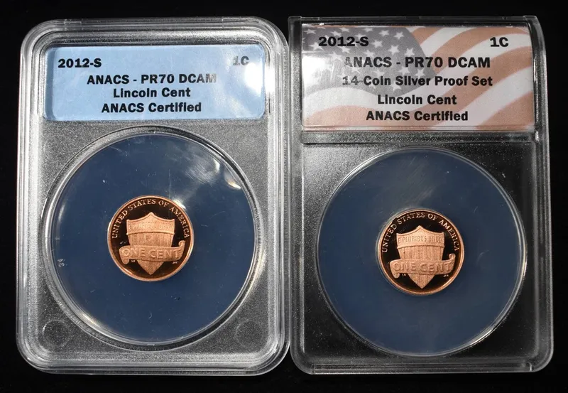 (2) 2012-S SHIELD CENTS ANACS PR70 DCAM from auction in Findlay, Ohio — image 29
