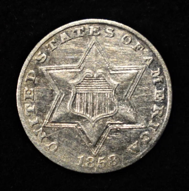 1858 3-CENT SILVER XF from auction in Findlay, Ohio — image 32