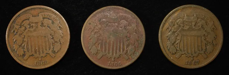 (3) 2-CENT PIECES from auction in Findlay, Ohio — image 30
