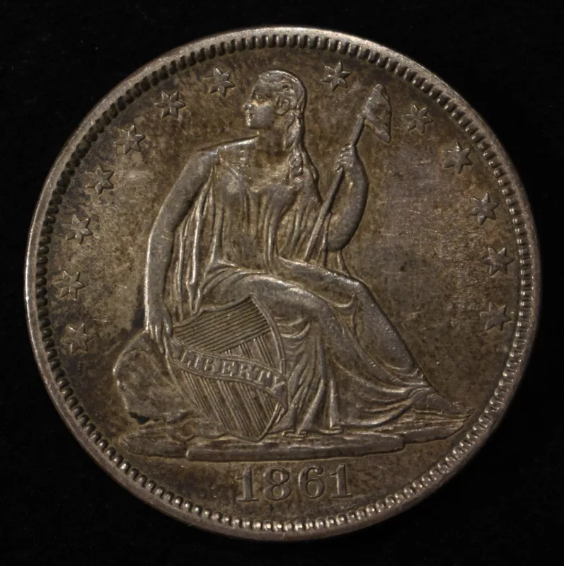 1861 SEATED LIBERTY HALF DOLLAR AU/BU from auction in Findlay, Ohio — image 39