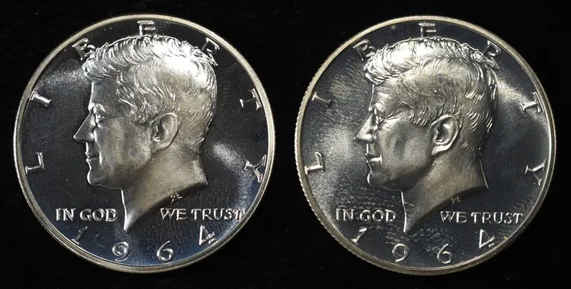 (2) 90% SILVER 1964 KENNEDY HALF DOLLARS PROOF BU from auction in Findlay, Ohio — image 45