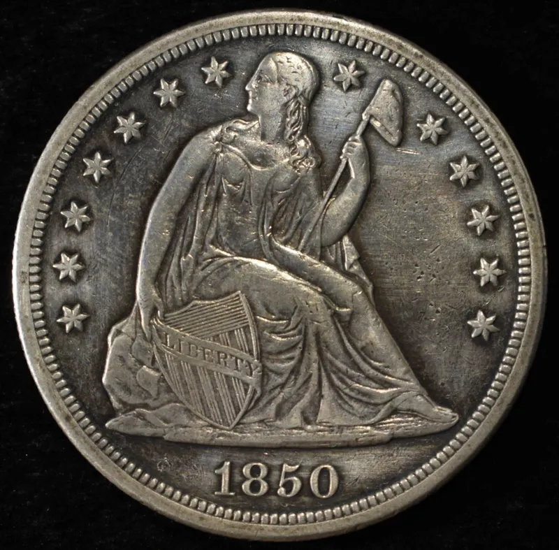 1850-O SEATED LIBERTY DOLLAR AU from auction in Findlay, Ohio — image 46