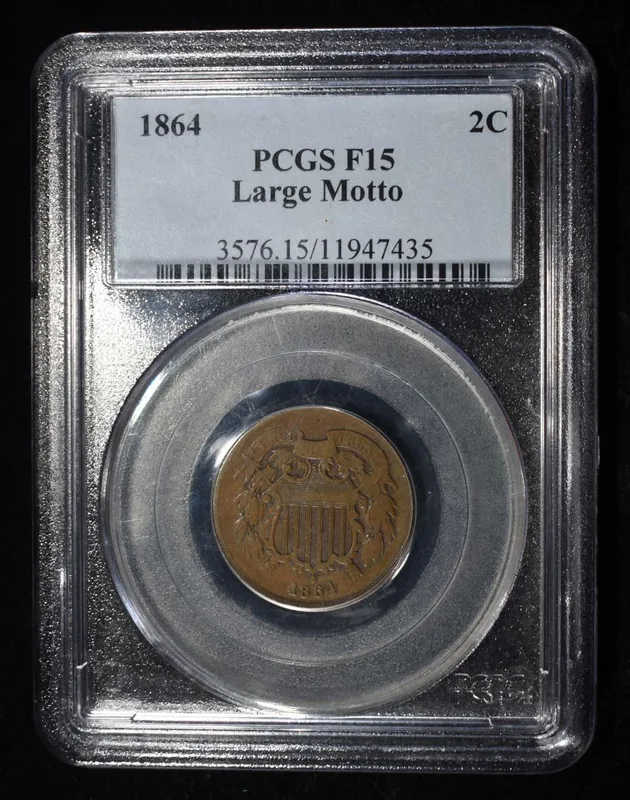 1864 TWO CENT PIECE PCGS F-15 from auction in Findlay, Ohio — image 38