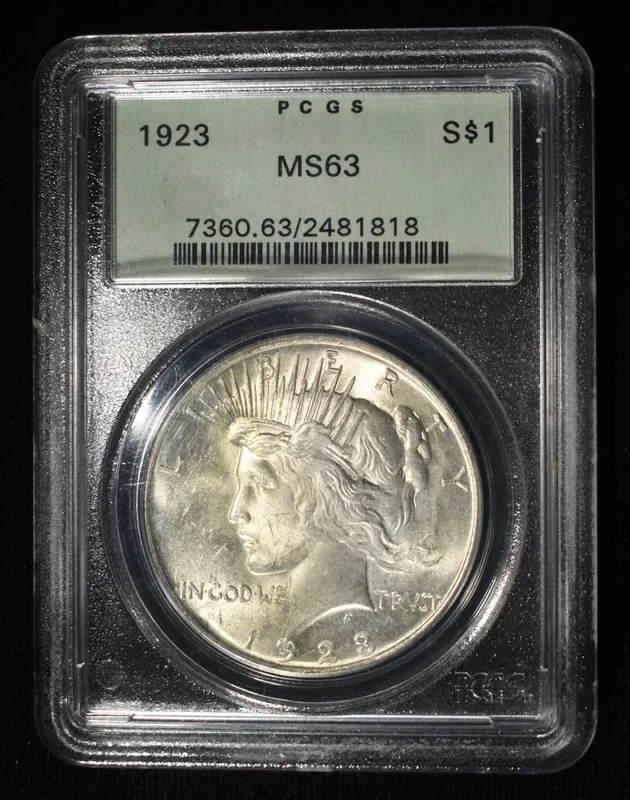 1923 PEACE DOLLAR PCGS MS63 from auction in Findlay, Ohio — image 15