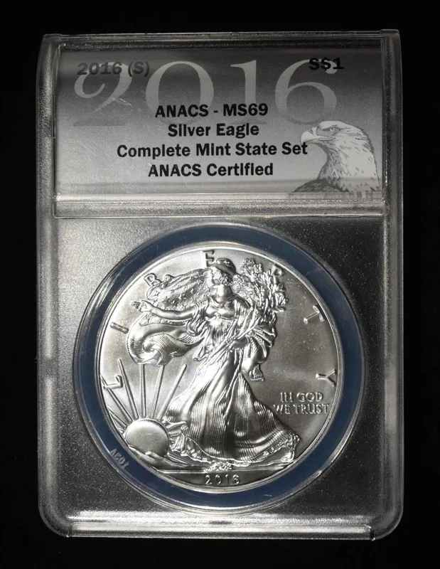 2016 (S) AMERICAN SILVER EAGLE ANACS MS69 from auction in Findlay, Ohio — image 19