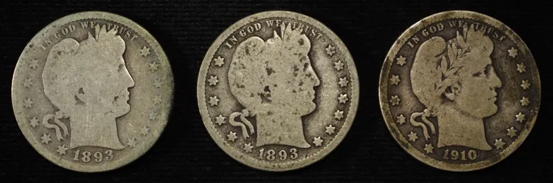 (2) 1893-S, 1910-D BARBER QUARTERS from auction in Findlay, Ohio — image 48