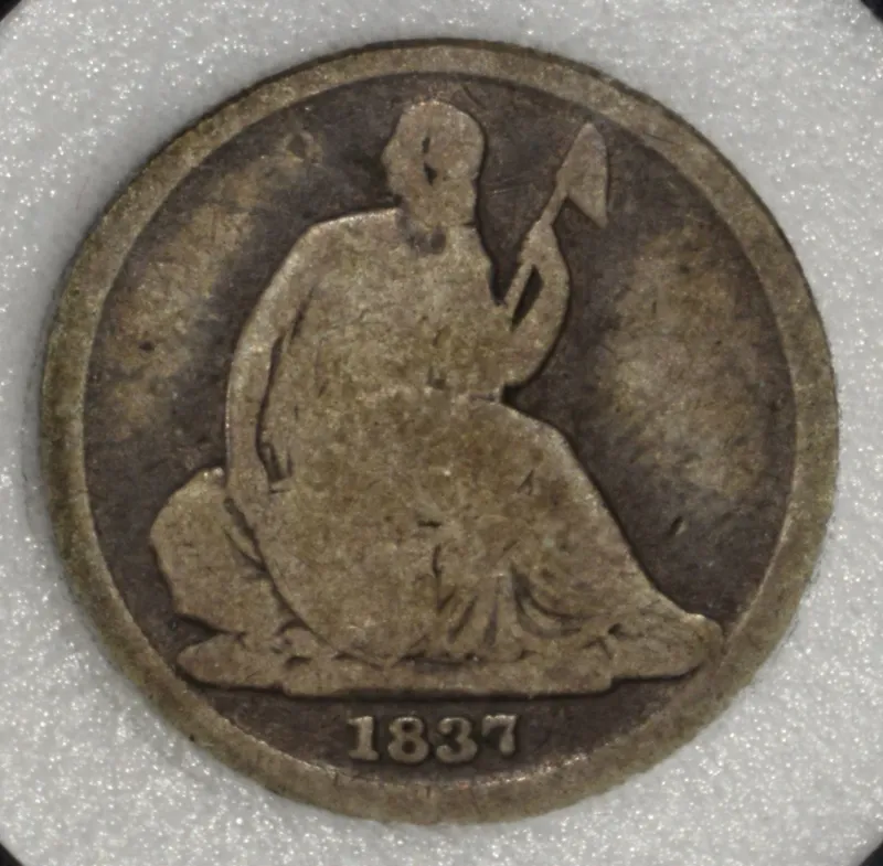 1837 NO STARS SEATED DIME AG from auction in Findlay, Ohio — image 44