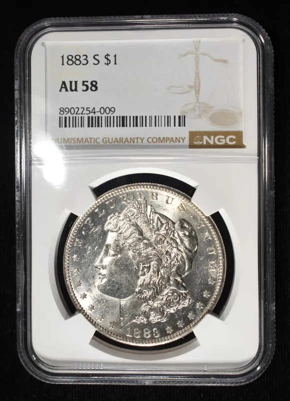 1883-S MORGAN DOLLAR NGC AU-58 from auction in Findlay, Ohio — image 12