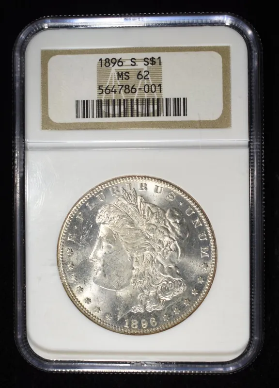 1896-S MORGAN DOLLAR NGC MS-62 from auction in Findlay, Ohio — image 17