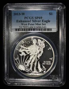 2013-W ENHANCED SILVER EAGLE PCGS SP-69