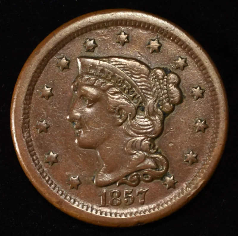 1857 LARGE CENT AU from auction in Findlay, Ohio — image 35