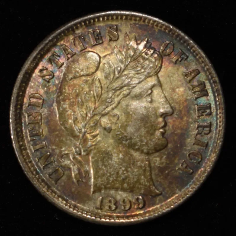 1899 BARBER DIME GEM BU COLOR from auction in Findlay, Ohio — image 46