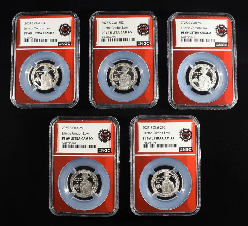 (5) 2025-S CLAD JULIETTE GORDON LOW 25C NGC PF69 from auction in Findlay, Ohio — image 48