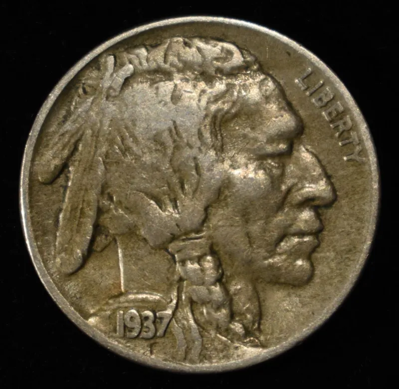 1937-D 3 LEG BUFFALO NICKEL XF/AU from auction in Findlay, Ohio — image 45