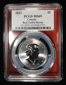 2021 CANADA RED-TAILED HAWK 1/2 OZ SLVER PCGS MS69