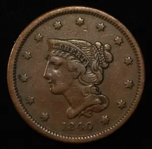 1840 SMALL DATE LARGE CENT AU