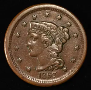 1857 LARGE CENT AU