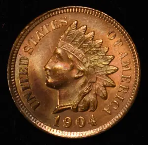 1904 INDIAN CENT GEM BU RED