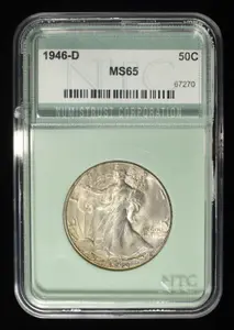 1946-d Walking Liberty 50c Ntc Gem Bu