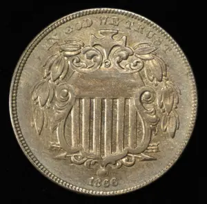 1866 SHIELD NICKEL BU