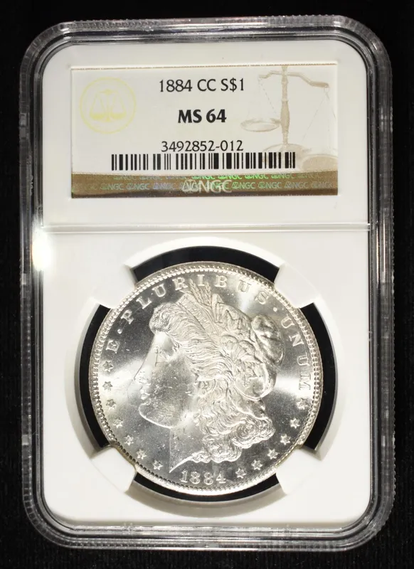 1884-CC MORGAN DOLLAR NGC MS-64 from auction in Findlay, Ohio — image 7