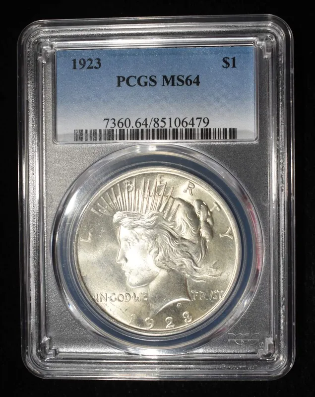 1923 PEACE DOLLAR PCGS MS-64 from auction in Findlay, Ohio — image 11