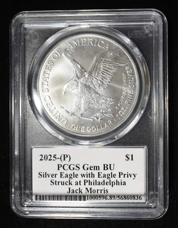 2025(P) AMERICAN SILVER EAGLE PCGS GEM BU from auction in Findlay, Ohio — image 15