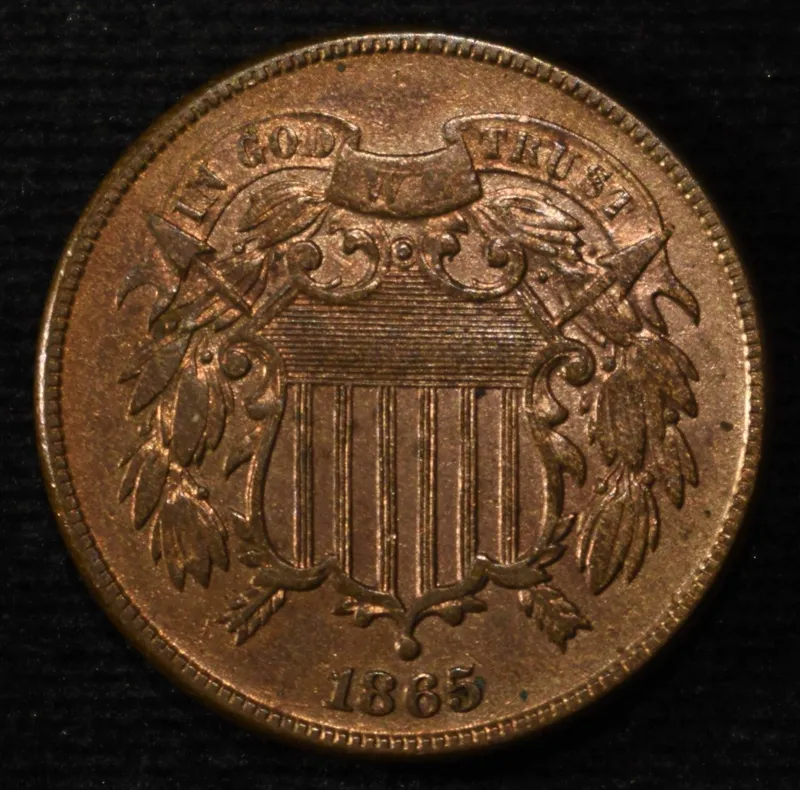1865 2-CENT PIECE XF/AU from auction in Findlay, Ohio — image 43