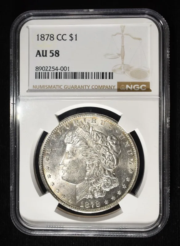1878-CC MORGAN DOLLAR NGC AU-58 from auction in Findlay, Ohio — image 6