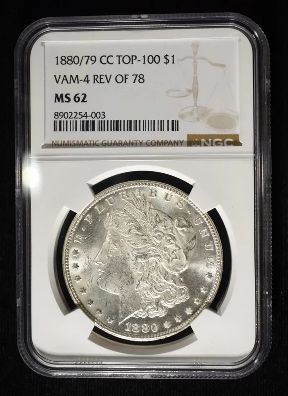 1880/79-CC MORGAN DOLLAR NGC MS-62 VAM-4 REV 78 from auction in Findlay, Ohio — image 7