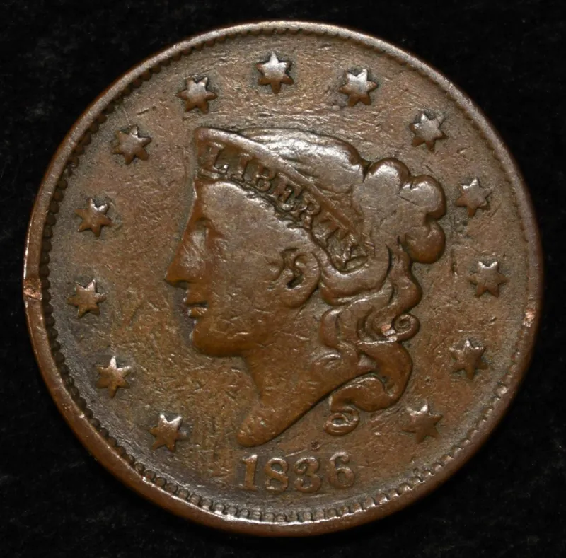 1836 LARGE CENT VG/F from auction in Findlay, Ohio — image 37