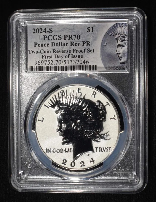 2024-S PEACE DOLLAR REV PR PCGS PR70 FDI from auction in Findlay, Ohio — image 12