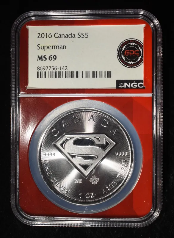 2016 1 OZ SILVER CANADA SUPERMAN NGC MS-69 from auction in Findlay, Ohio — image 20