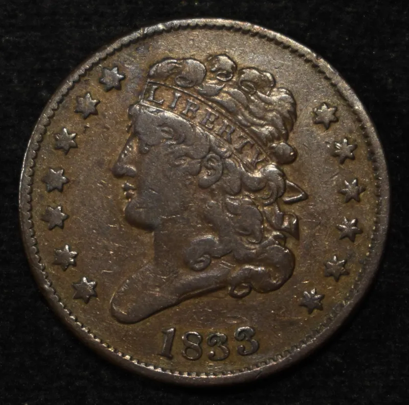 1833 HALF CENT VF/XF from auction in Findlay, Ohio — image 32