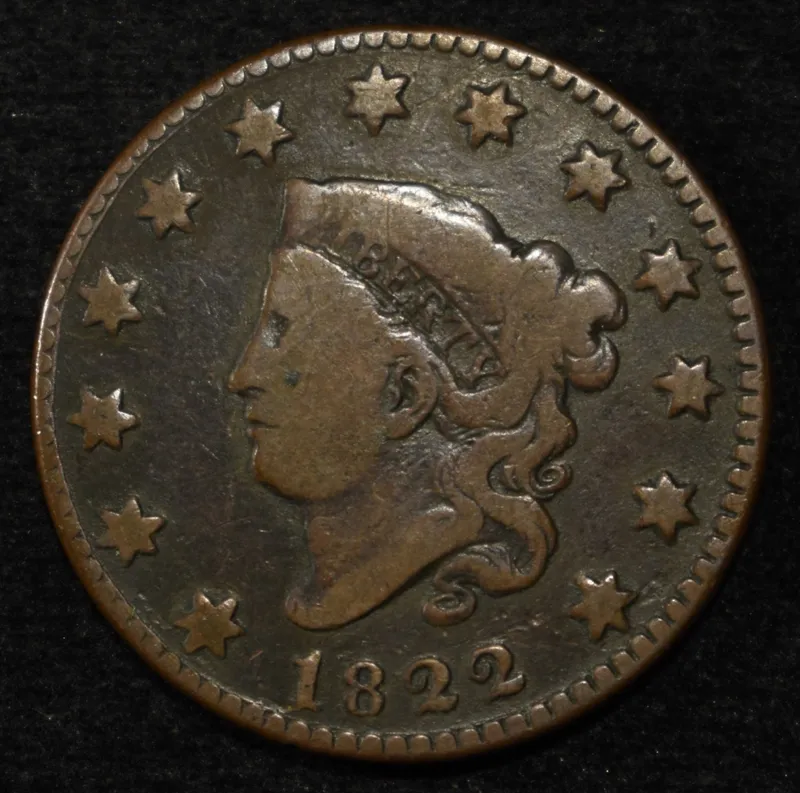 1822 LARGE CENT VG/F from auction in Findlay, Ohio — image 38