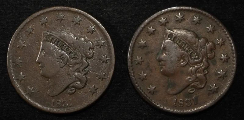 (2) 1831 LARGE CENTS FINE from auction in Findlay, Ohio — image 46