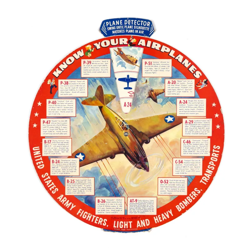 World War II "Know Your Airplanes" ID Wheel Chart from auction in Harrisburg, Pennsylvania — image 20