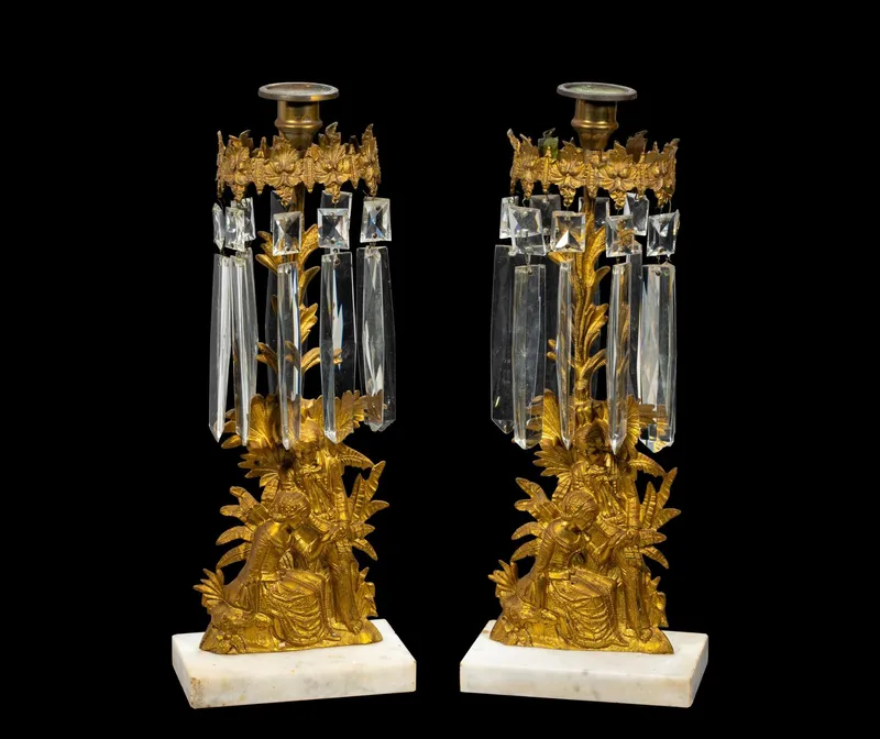 Pair of 19th C Rococo Revival Girandole Candlesticks from auction in Harrisburg, Pennsylvania — image 23