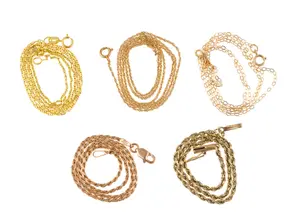 Five 14K Gold Chain Necklaces, Anklet, Bracelet