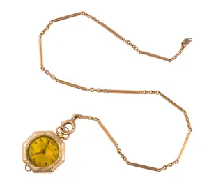 14K Gold Pocket Watch and Fob