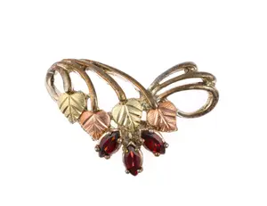 Sterling, 12K Gold, and Garnet Pendant