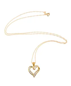 14K Gold and Diamond Heart Pendant Necklace