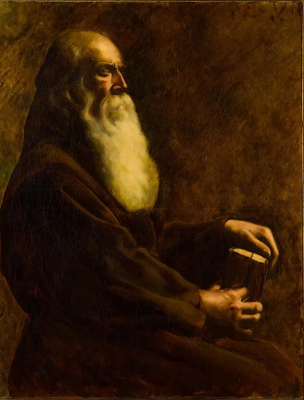 Antique Oil on Canvas Portrait of Monk from auction in Harrisburg, Pennsylvania — image 11