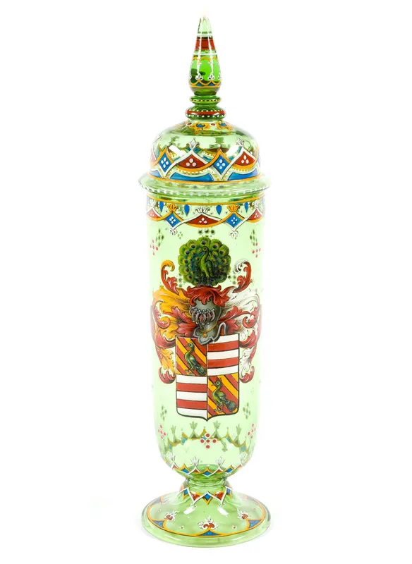 19th Century Bohemian Enamel Glass Pokal from auction in Harrisburg, Pennsylvania — image 39