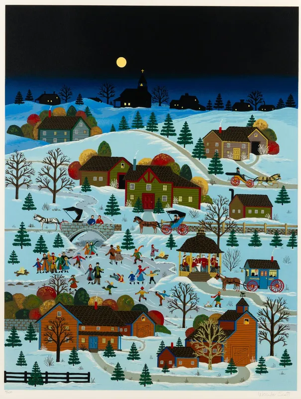 Jane Wooster Scott "Skater's Moon at Soda Springs" Signed Print from auction in Harrisburg, Pennsylvania — image 47
