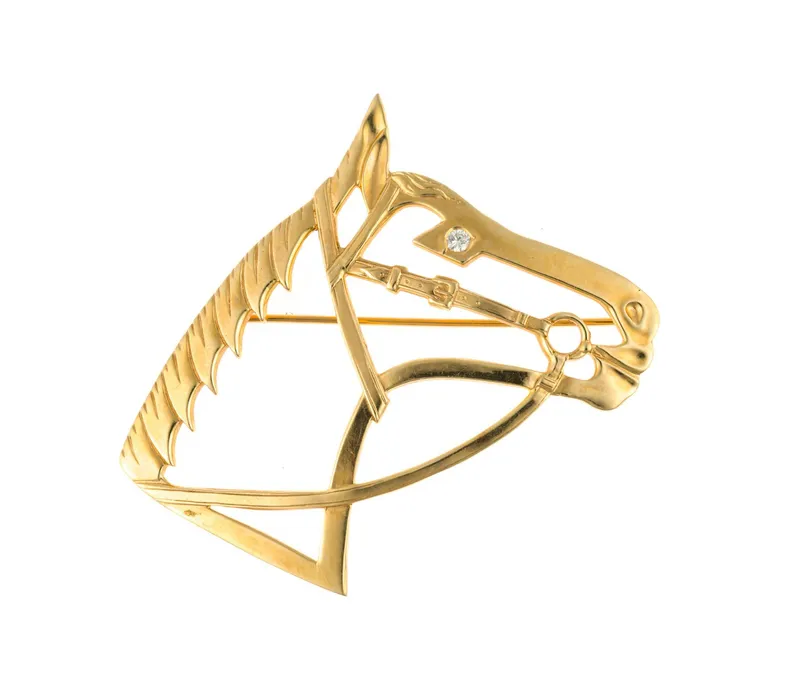 14K Gold Equestrian Horse Brooch from auction in Harrisburg, Pennsylvania — image 12