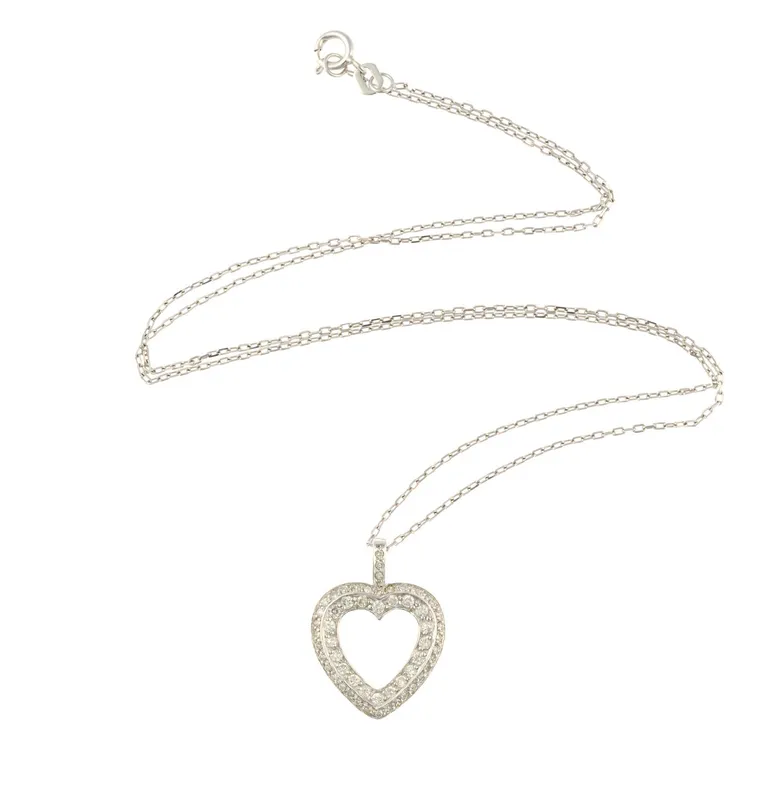 14K White Gold and Diamond Pendant Necklace from auction in Harrisburg, Pennsylvania — image 22