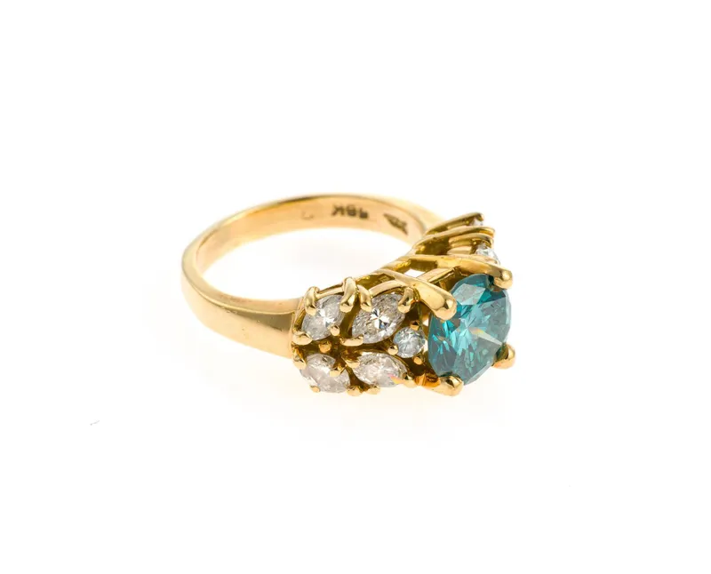 18K Gold and 1.6 Ct Blue Diamond Ring from auction in Harrisburg, Pennsylvania — image 12