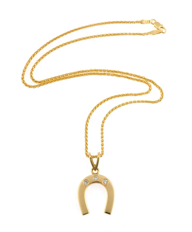 18K Gold Equestrian Horseshoe Pendant Necklace from auction in Harrisburg, Pennsylvania — image 11